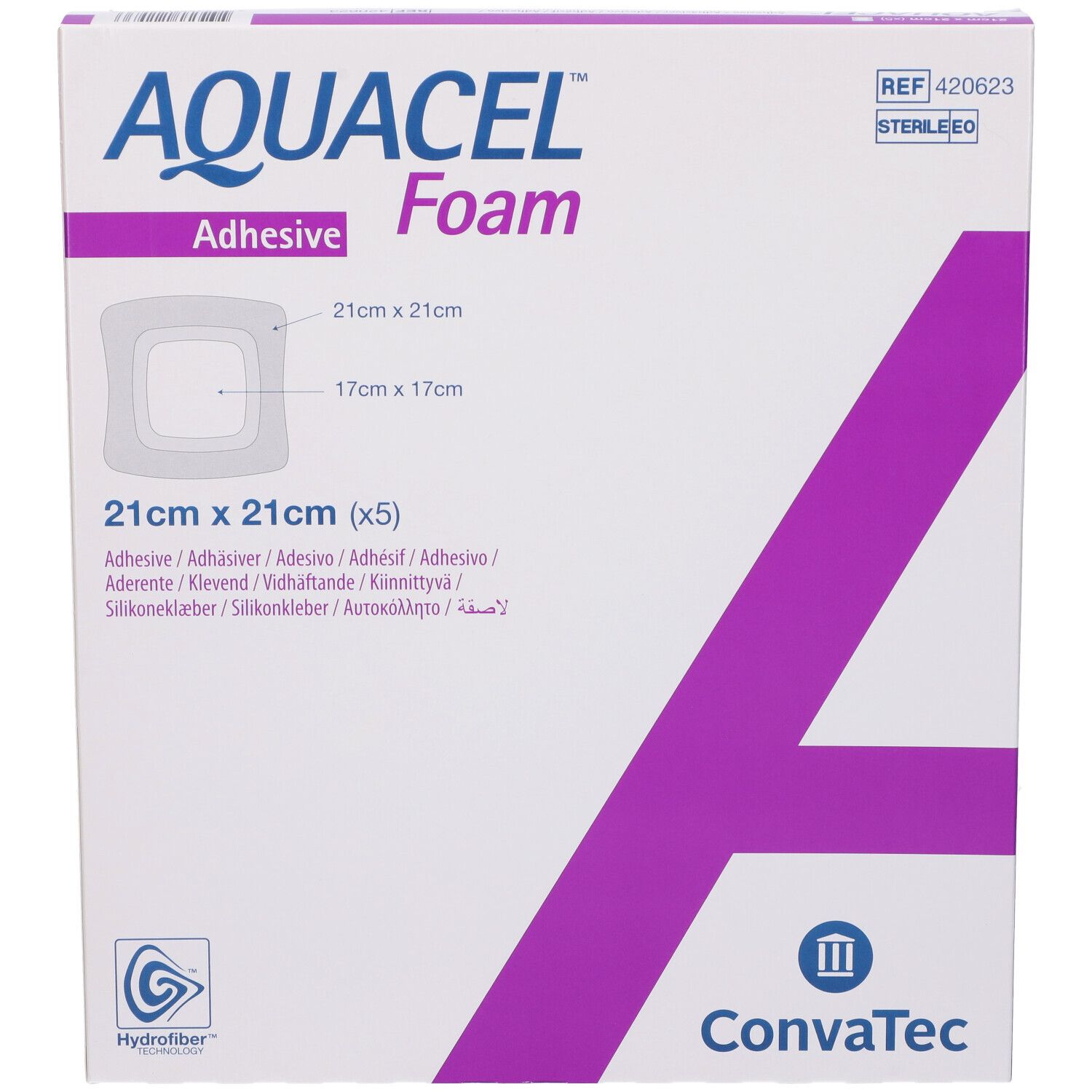 Aquacel Foam Adhesive 21*21см багатошарова пінопластова пов'язка 1шт